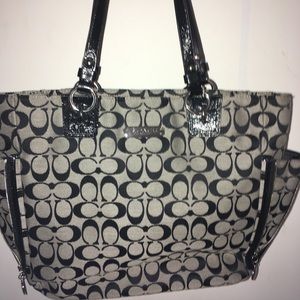 Black and grey Coach tote bag-excellent condition!